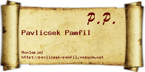 Pavlicsek Pamfil névjegykártya